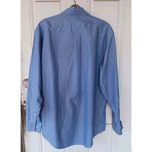 Brooks Brothers 346 Dress Shirt Mens 16 4/5 Blue Non-Iron Long Sleeve Buttondown - Picture 2 of 6